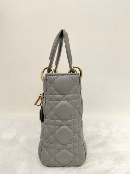 Lady Dior Small Lamb Grey GHW 2016