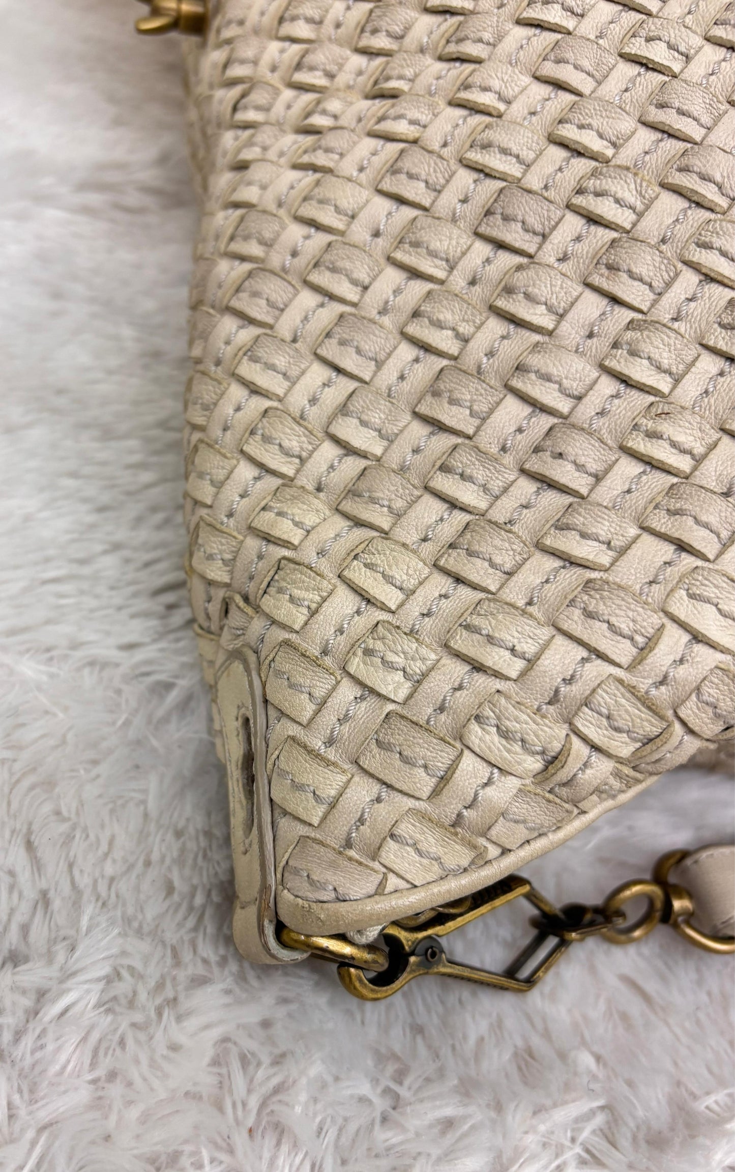 Bottega Veneta Bicolour Intrecciato Convertible Tote 3 Ways White Cream RGHW 2007