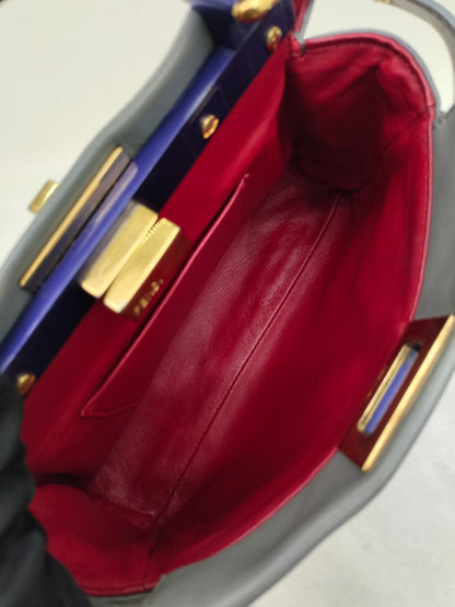 Fendi Peekaboo Mini Grey Blue GHW