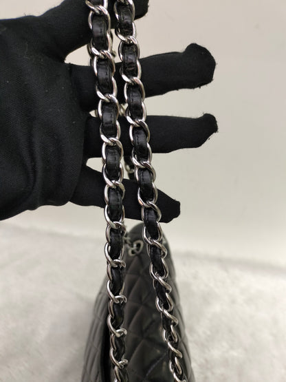 Chanel Medium Patent Black Green SHW DF #15