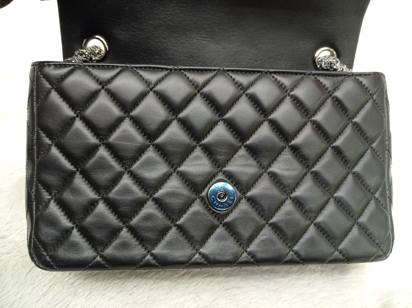 Chanel Medium Westminster Pearl Flap Lamb Black SHW #21