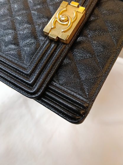 Chanel Boy Vertical Caviar Black GHW #26