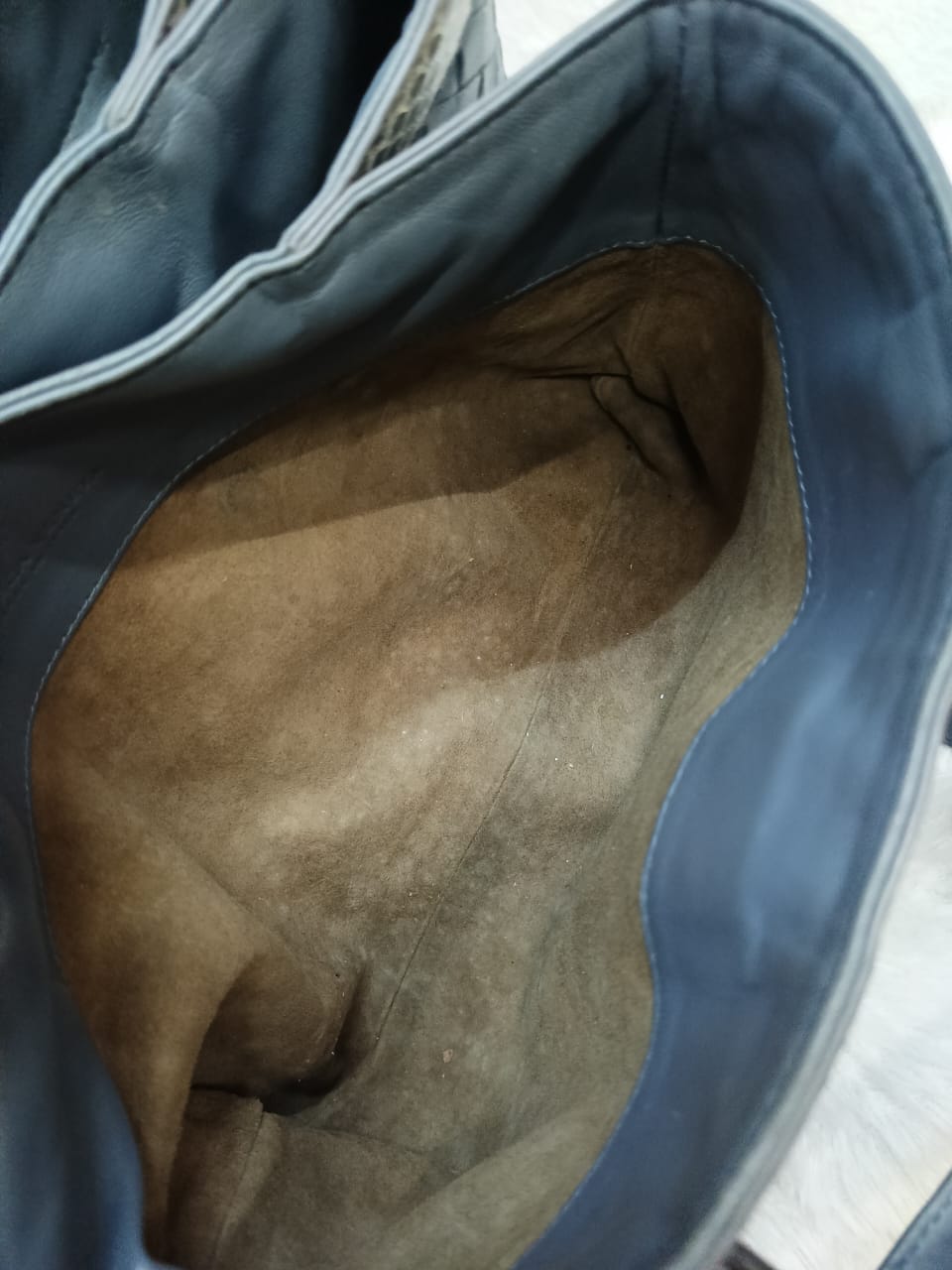 Bottega Veneta Rome Small Lizard Blue