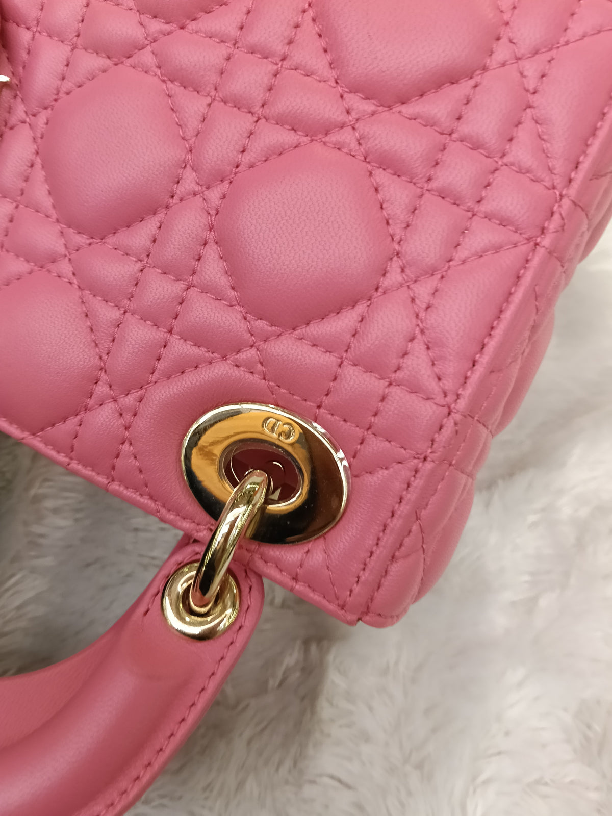 Lady Dior Mini Lamb Fuchsia GHW 2018
