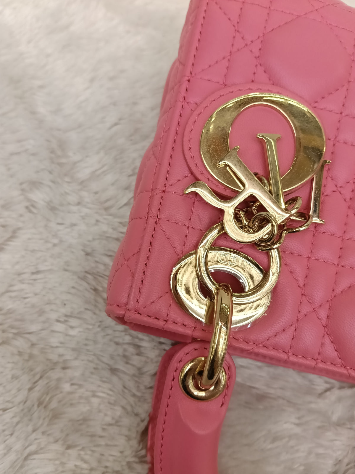 Lady Dior Mini Lamb Fuchsia GHW 2018