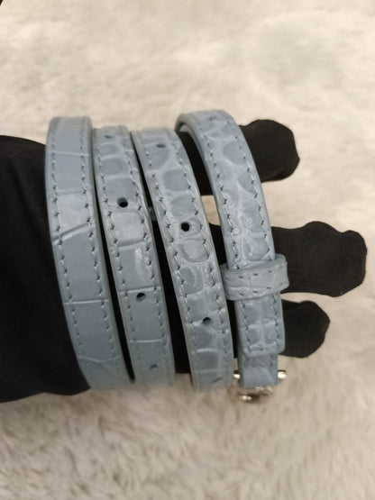 Balenciaga Hourglass XS Top Handle Croco Blue Grey SHW 2021