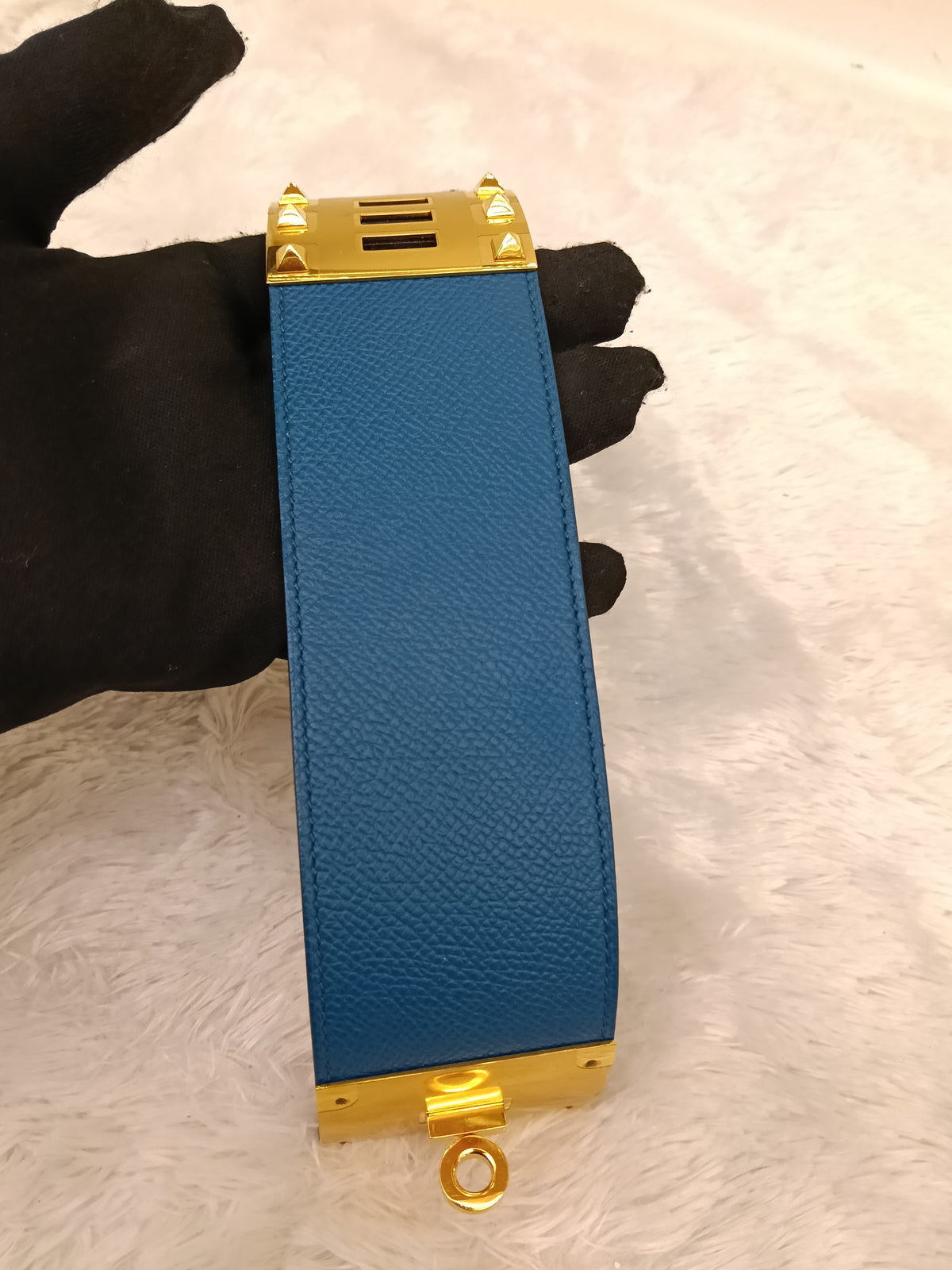 *NEW* Hermes Kelly Dog Extreme Epsom Bleu Izmir GHW #T size S
