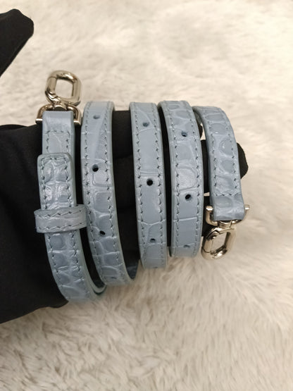 Balenciaga Hourglass XS Top Handle Croco Blue Grey SHW 2021