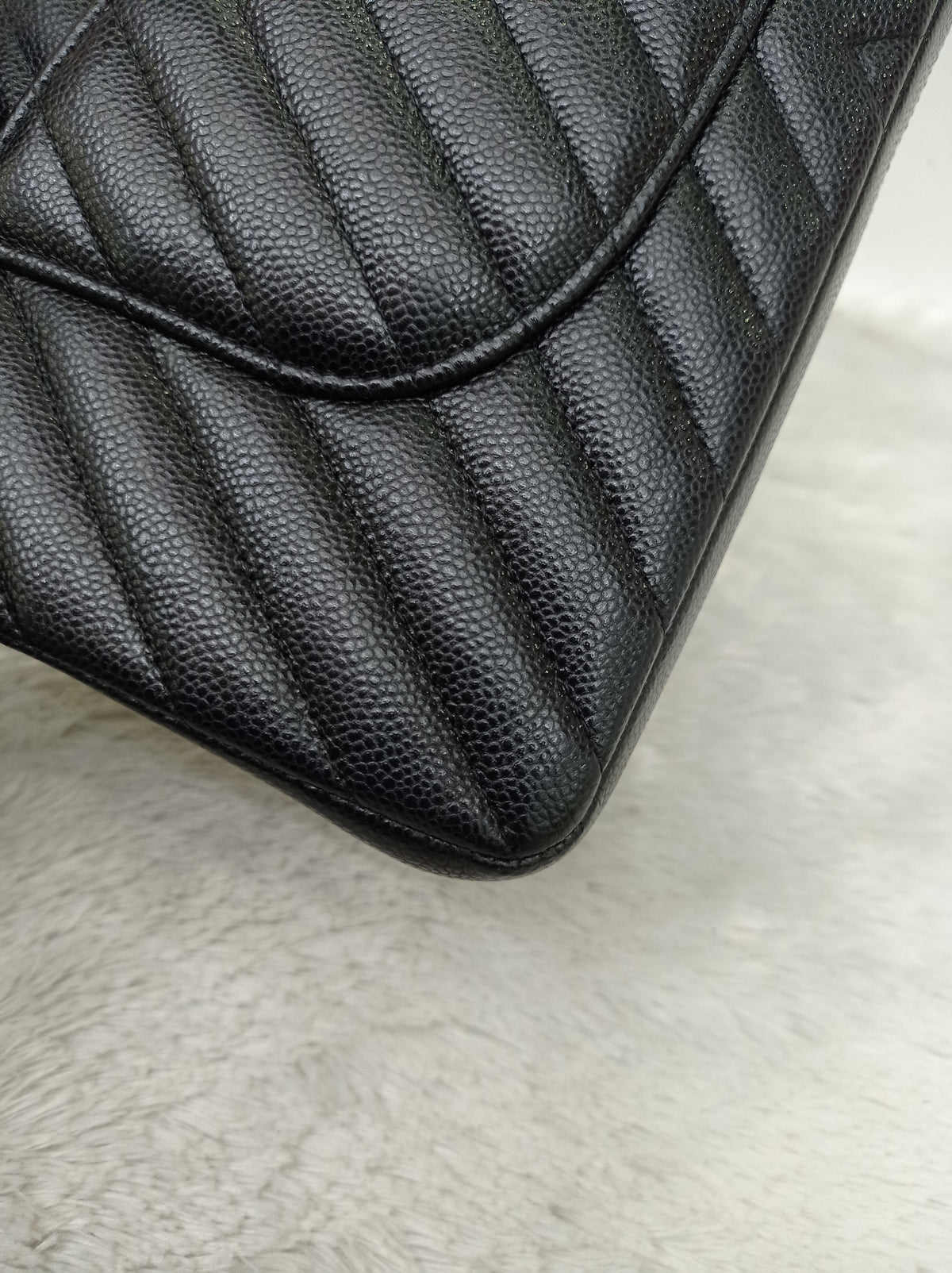 Chanel Medium Chevron Caviar Black GHW DF #30
