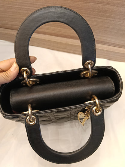 Lady Dior Small Lamb Black GHW 2019