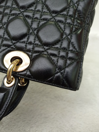 Dior Lady D'Joy Medium Lamb Black GHW 2016