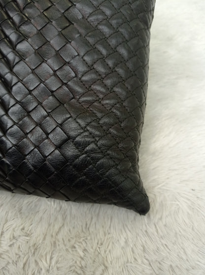Bottega Veneta Nappa Intreccio Imperatore Zip Clutch Black