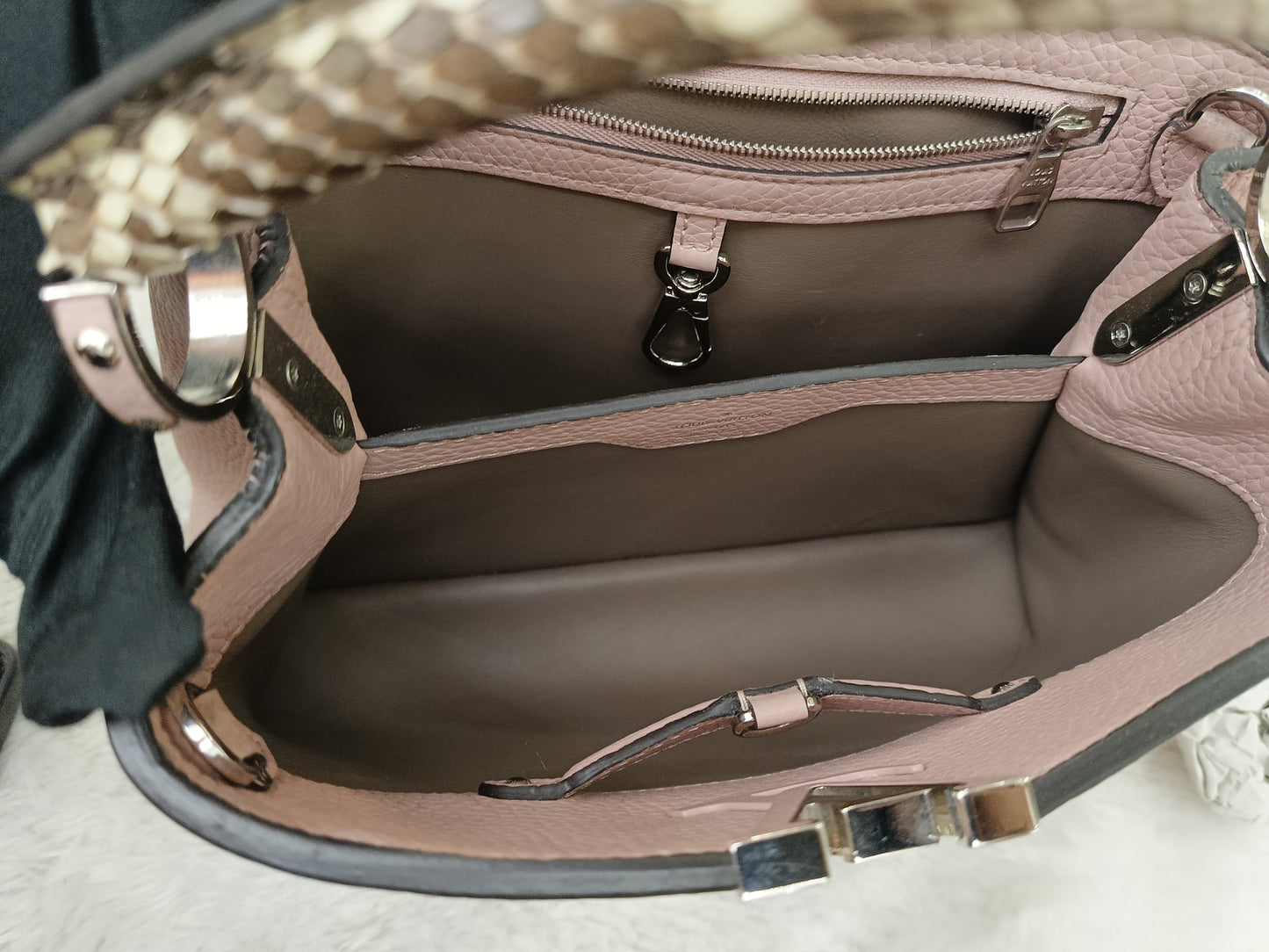 LV Capucines BB Taurillon Magnolia Handle Python 2016