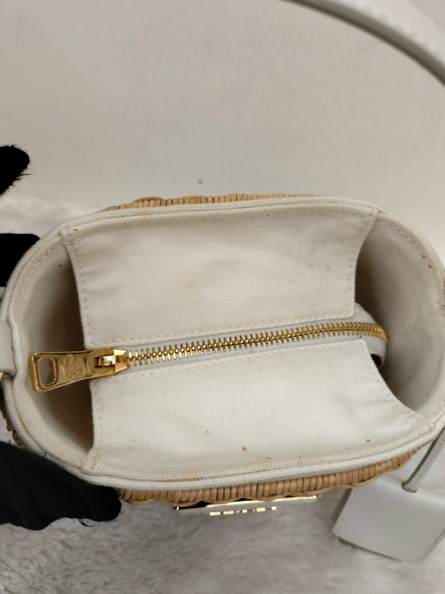 Prada Midollino Canapa Naturale Bianco GHW