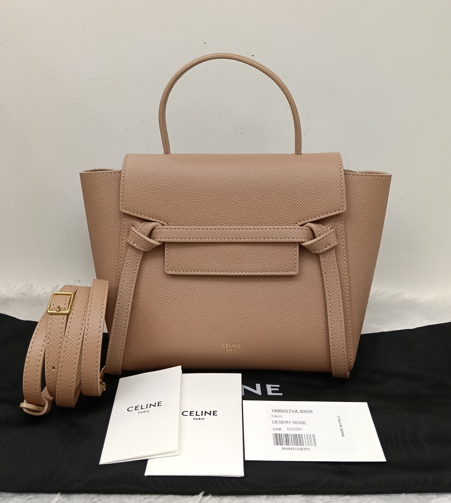 Celine Nano Belt Grained Desert Rose GHW 2020