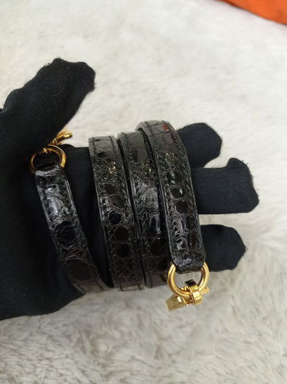 Bolide 27 Croco Porosus Black GHW #W circle