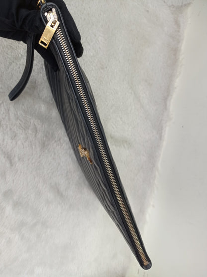 YsL Tablet Pouch Matelasse Monogram Cassandre Calfskin Black GHW 2016
