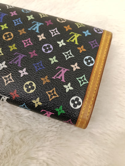 LV Porte Tresor International Wallet Monogram Multicolour Black 2005