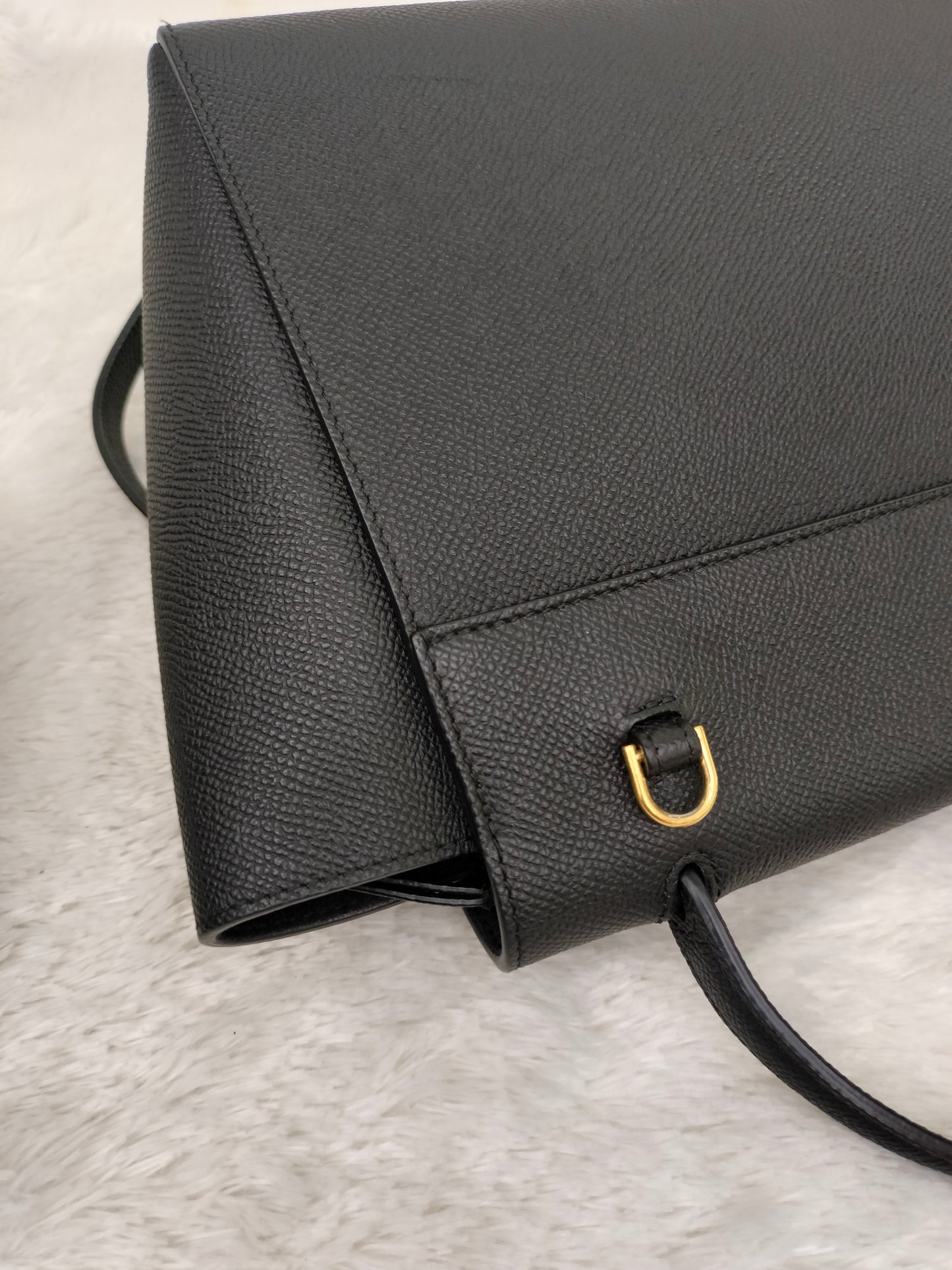 Celine Nano Belt Grained Black GHW 2018