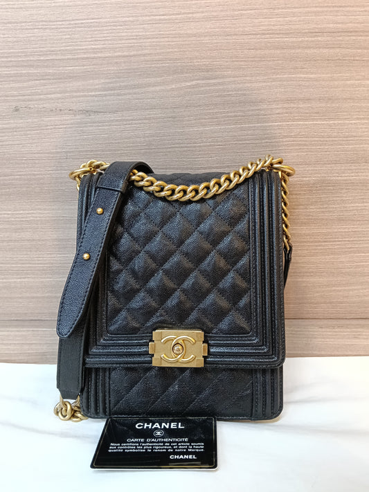 Chanel Boy Vertical Caviar Black GHW #26