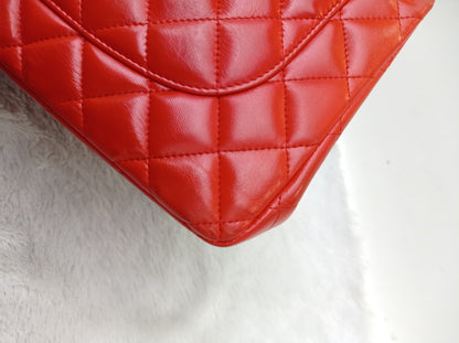 Chanel Jumbo Lamb Red SHW DF #15