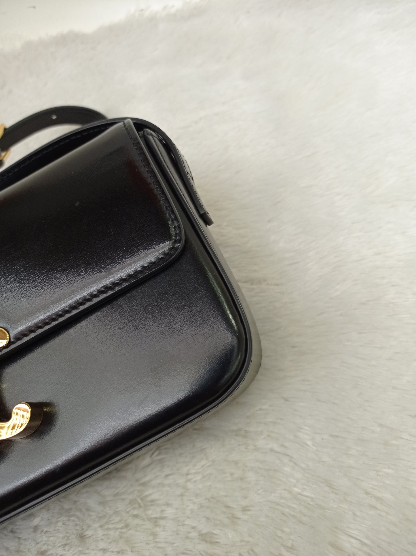 Celine Triomphe Shoulder Calfskin Black GHW 2022