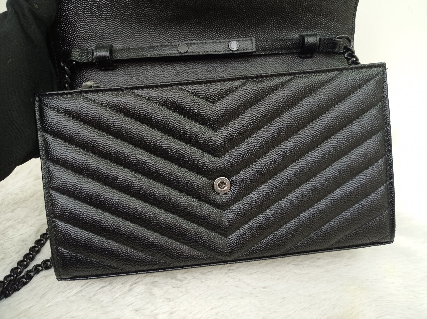 YsL WOC 22 Monogramme Chevron Grained All Black 2022