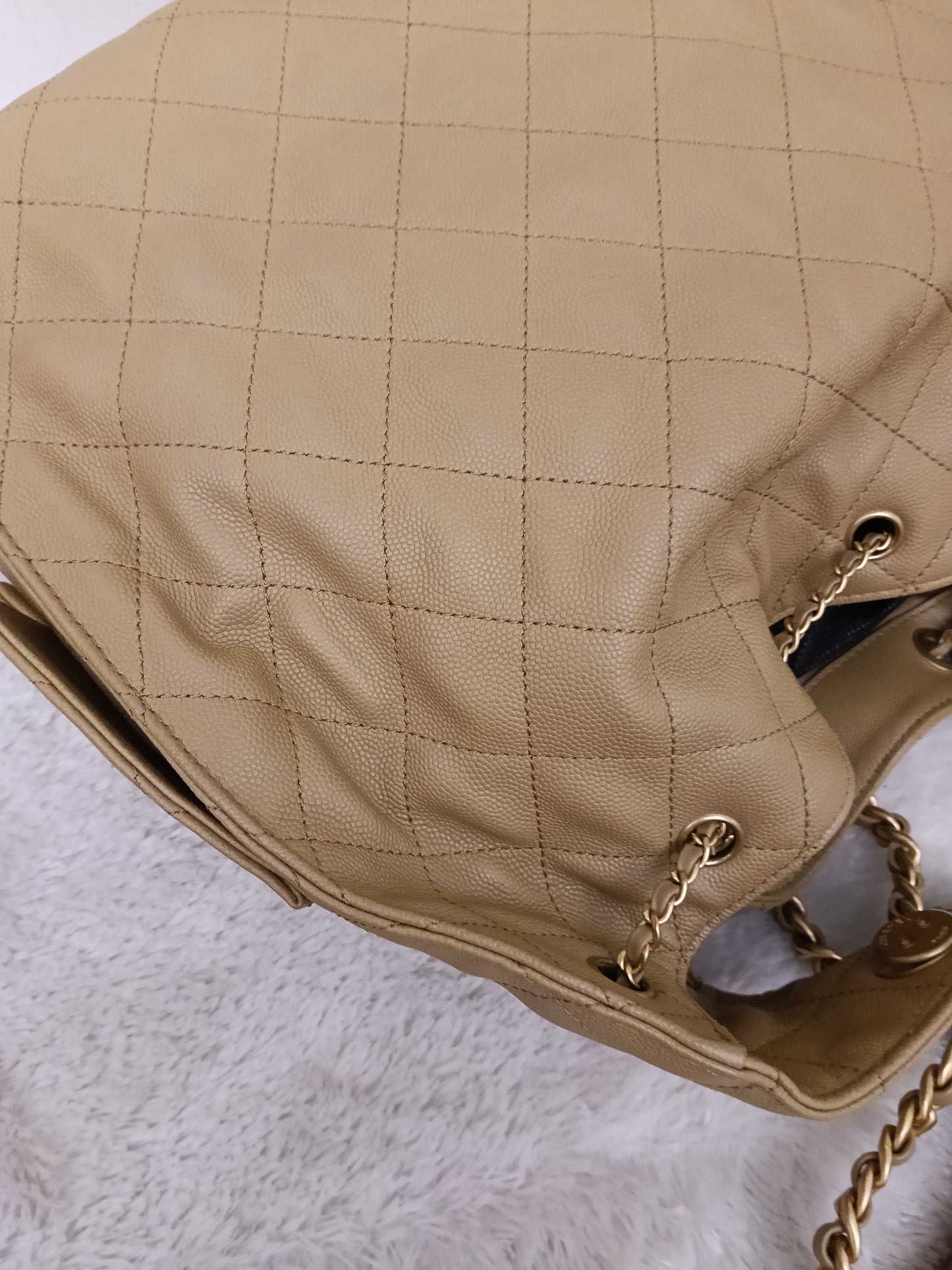 Chanel C25 Medium Caviar Dark Beige GHW (CHIP)