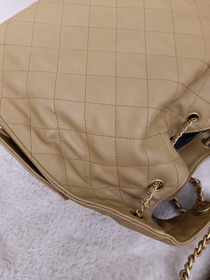 Chanel C25 Medium Caviar Dark Beige GHW (CHIP)