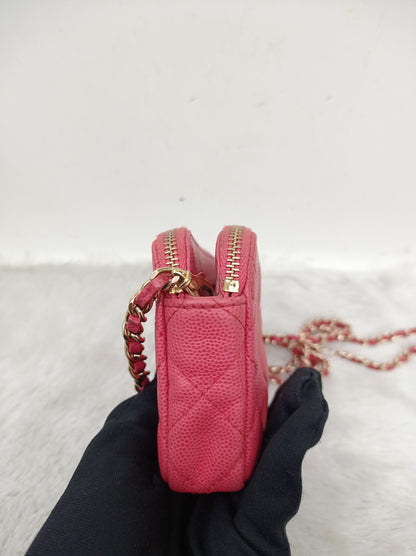 Chanel WOC Double Zip Caviar Pink GHW #23