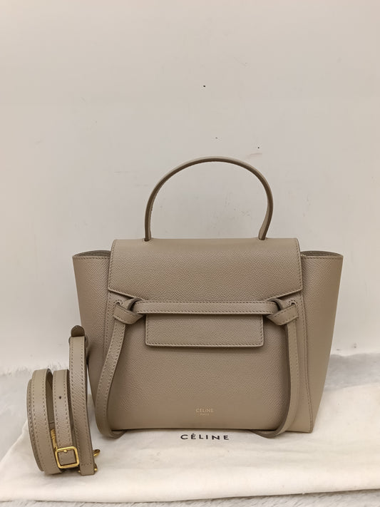 Celine Nano Belt Grained Light Taupe GHW 2018