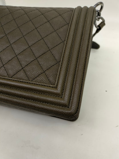 Chanel Boy 28 Caviar Khaki RHW #23