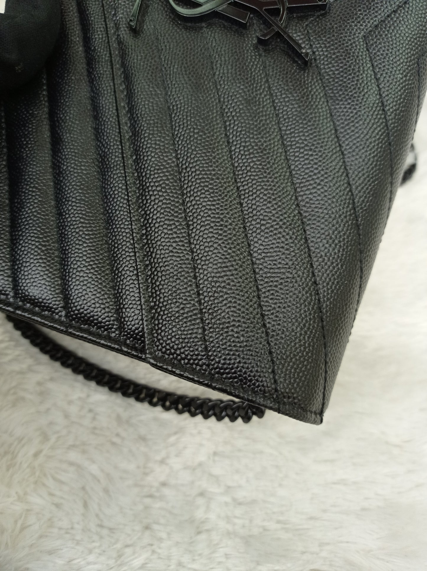 YsL WOC 22 Monogramme Chevron Grained All Black 2022