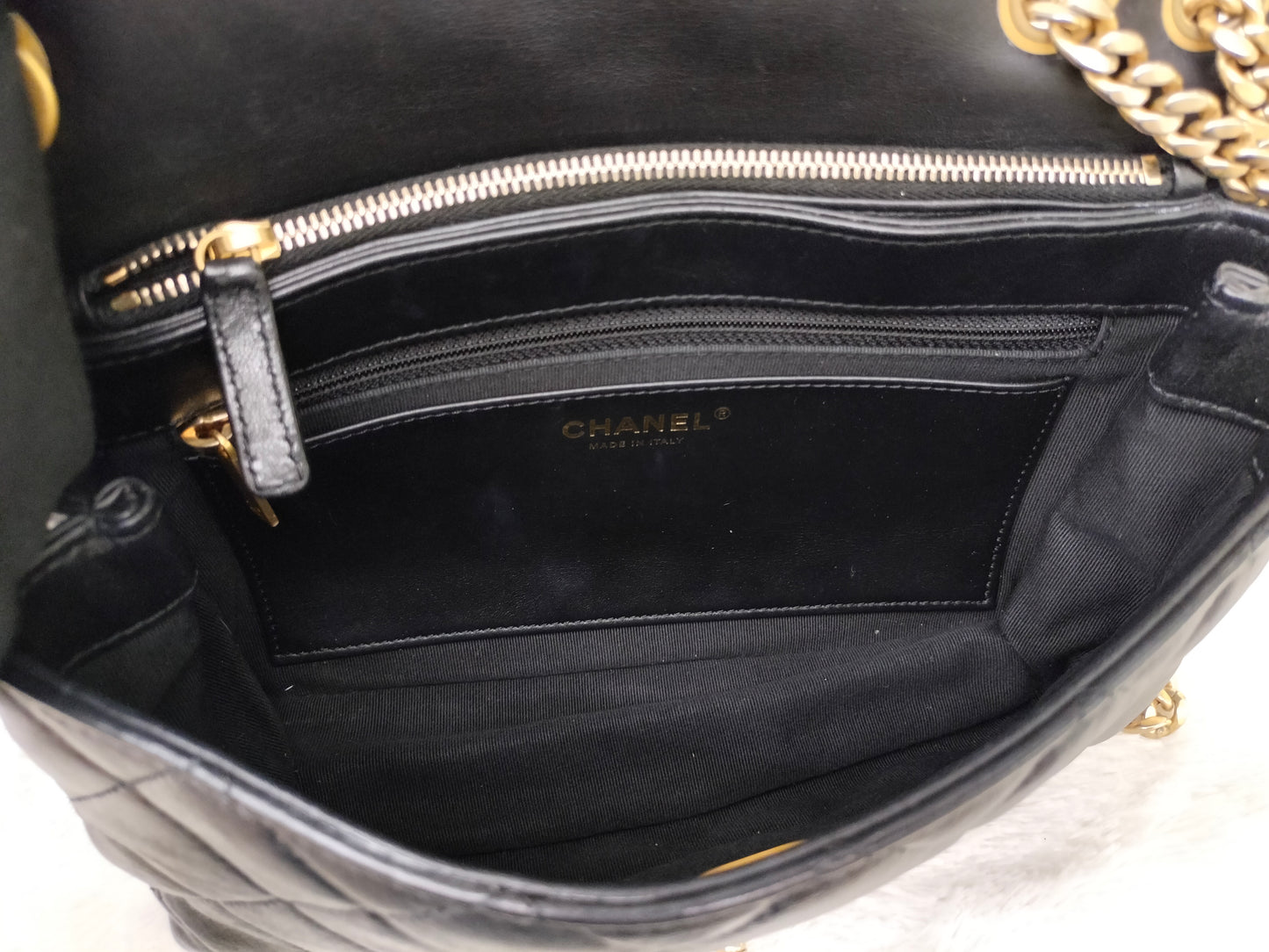 Chanel Small Pillow Crush Flap Lamb Black GHW (CHIP)