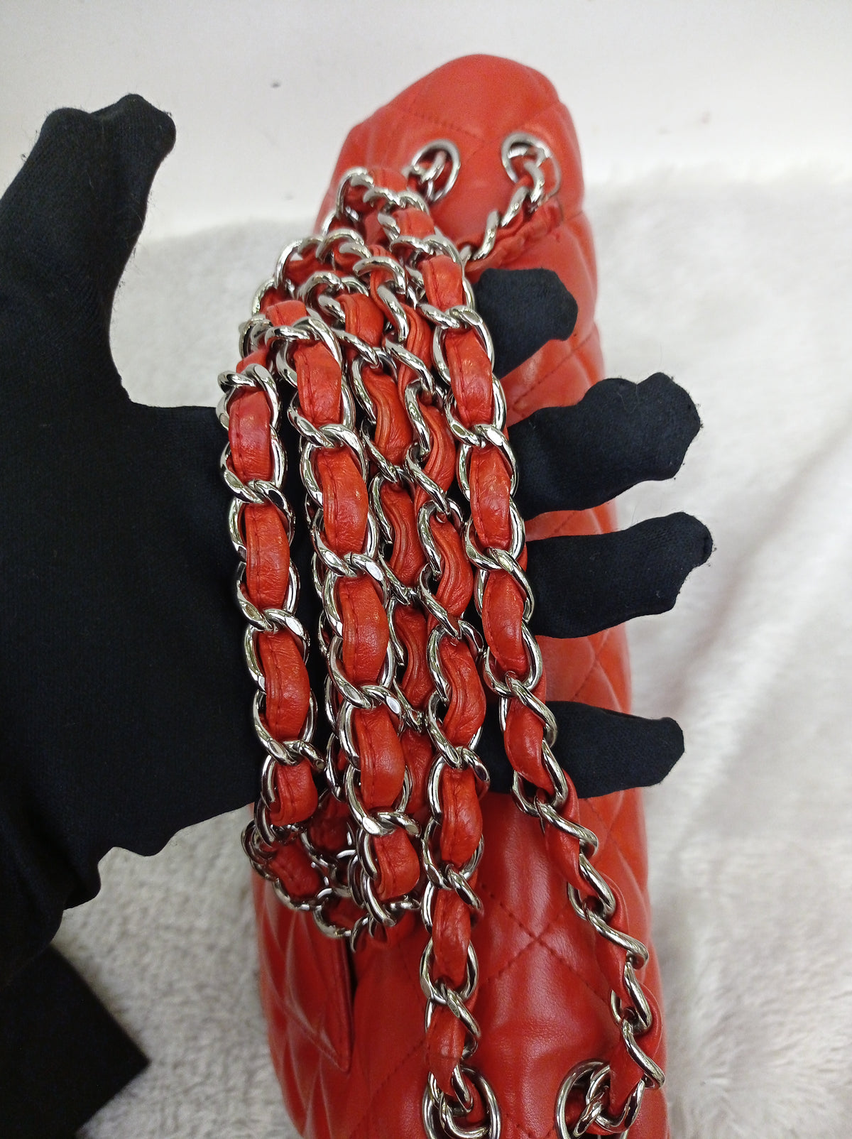 Chanel Jumbo Lamb Red SHW DF #15