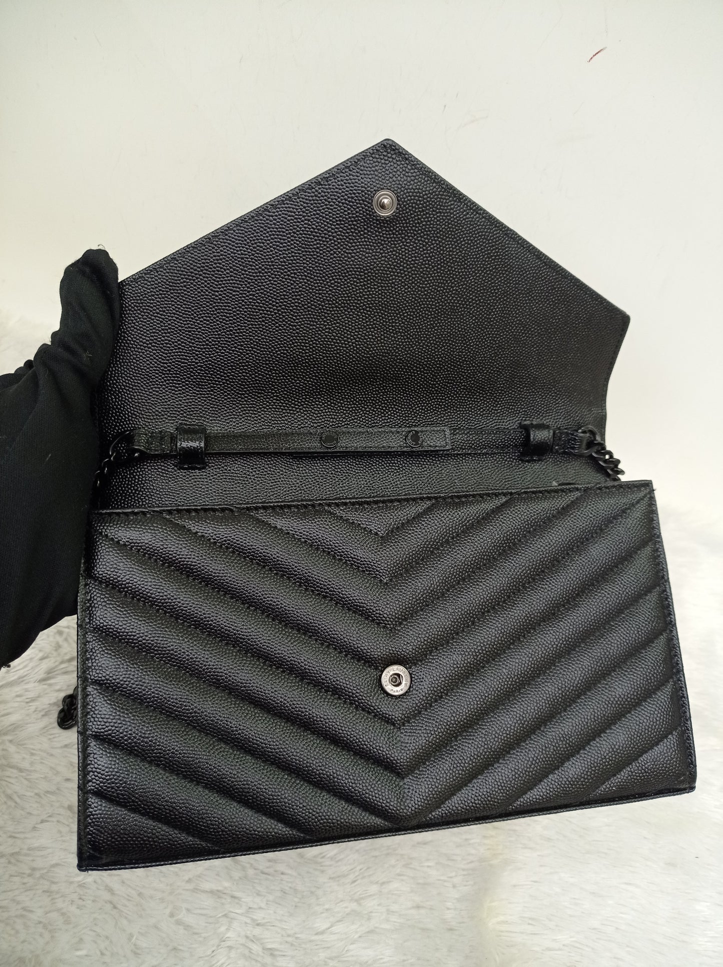 YsL WOC 22 Monogramme Chevron Grained All Black 2022