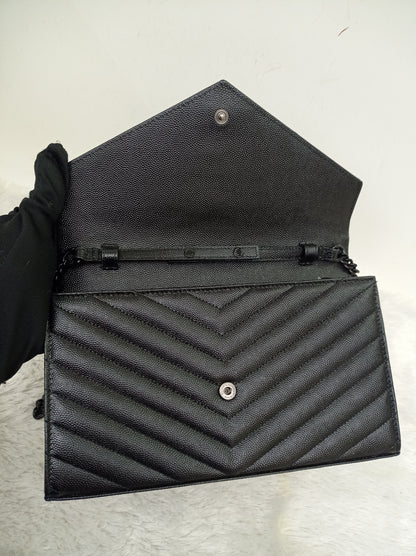 YsL WOC 22 Monogramme Chevron Grained All Black 2022
