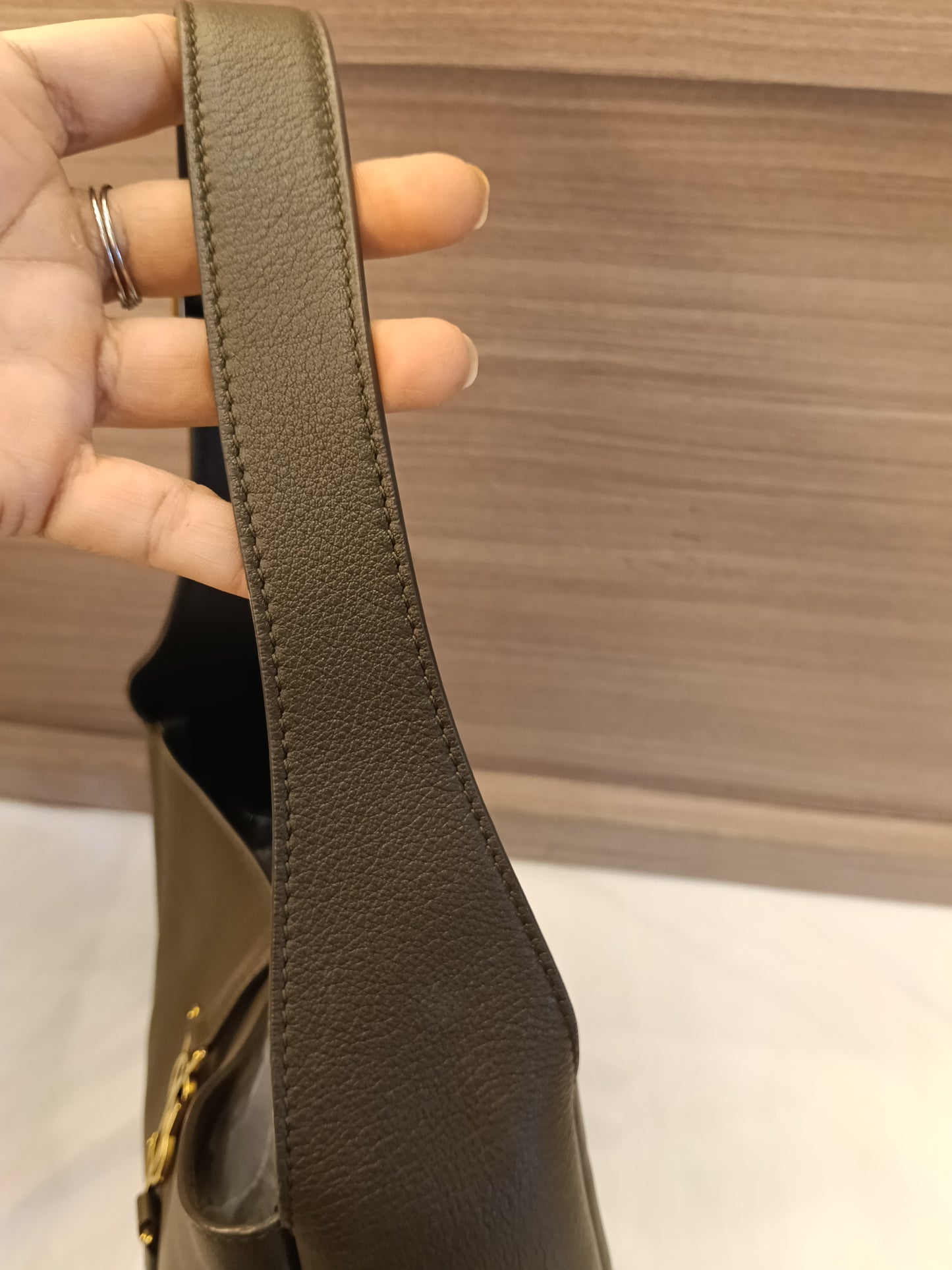 YsL Le 5 A 7 Supple Small Grained Green GHW 2025