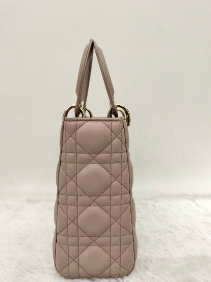 Lady Dior Small Lamb Taupe GHW 2017
