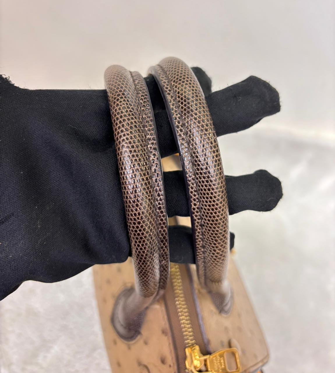 LV Majestueux PM Monogram Exotique Ostrich Lizard Ocre 2013