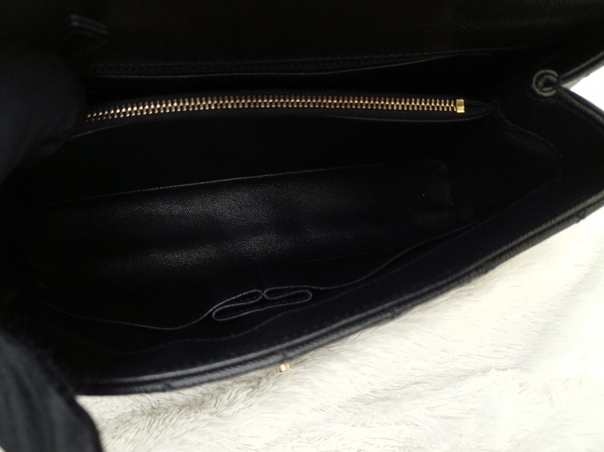 Chanel Coco Handle Medium Caviar Black Handle Lizard GHW #23