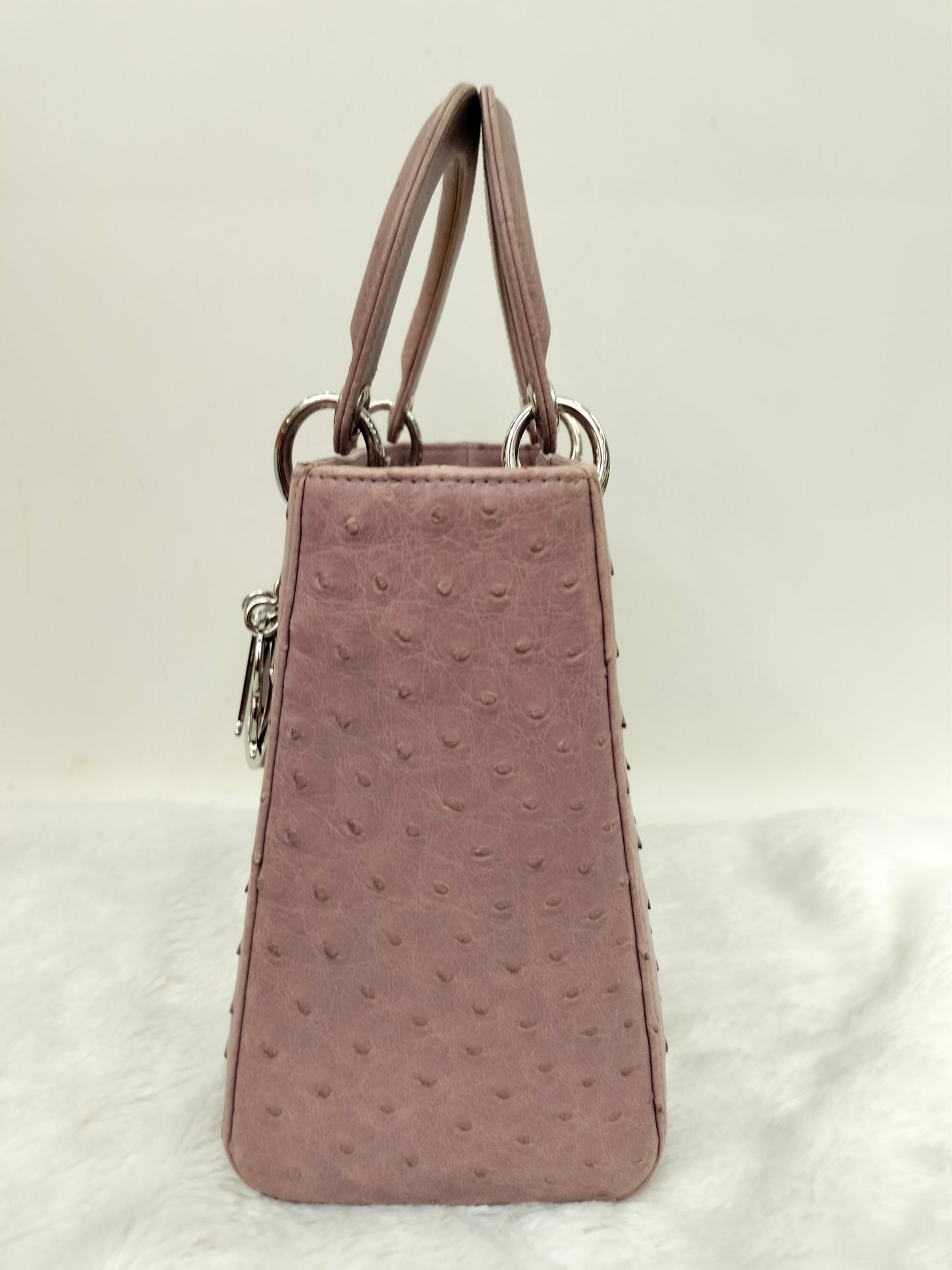 Lady Dior Medium Ostrich Blush Pink SHW 2013