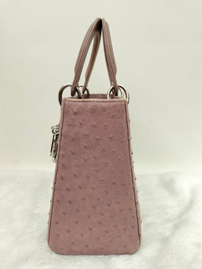 Lady Dior Medium Ostrich Blush Pink SHW 2013