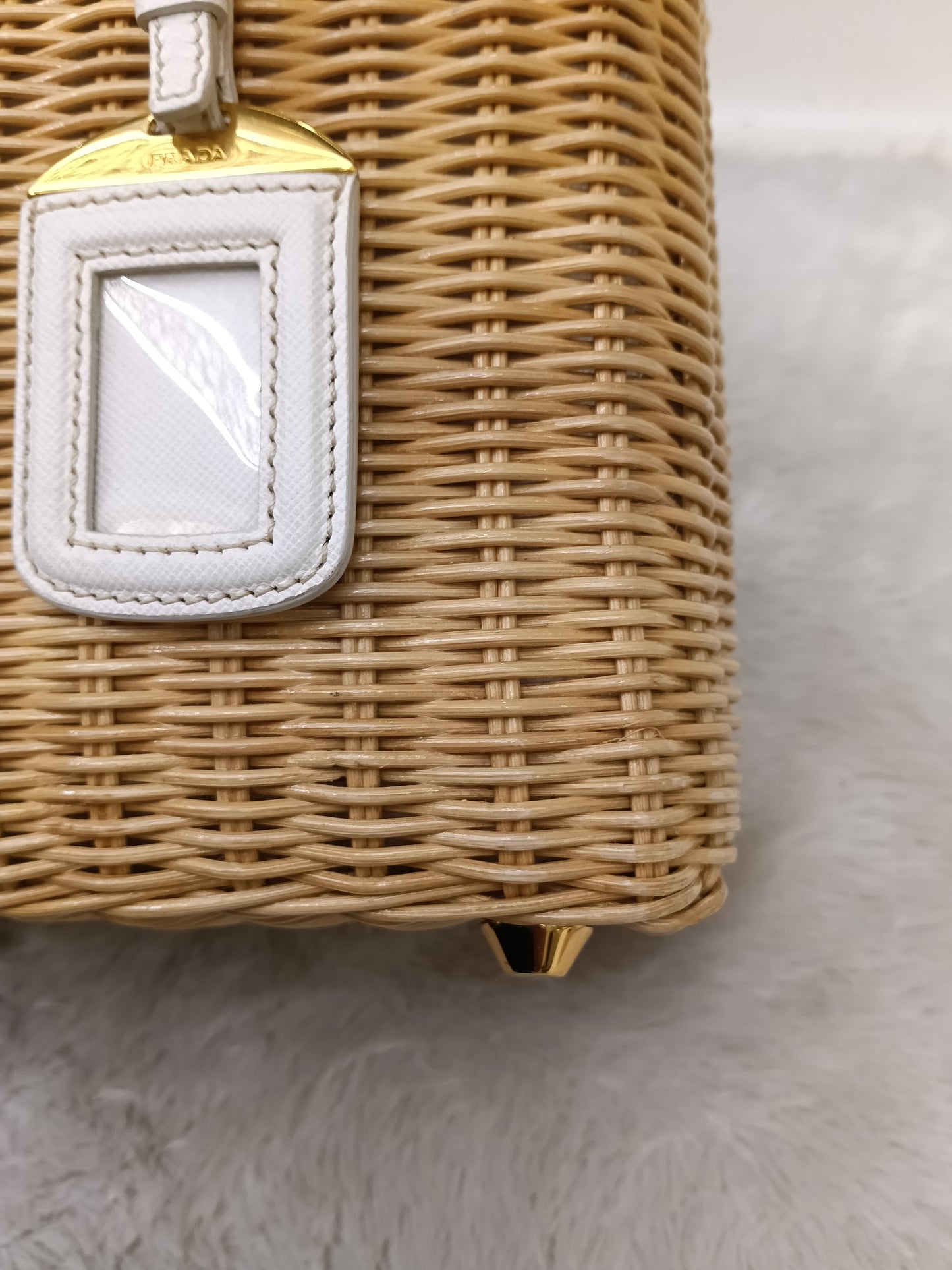 Prada Midollino Canapa Naturale Bianco GHW