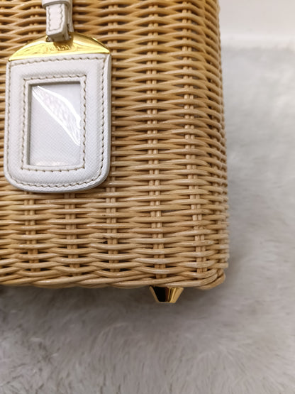 Prada Midollino Canapa Naturale Bianco GHW