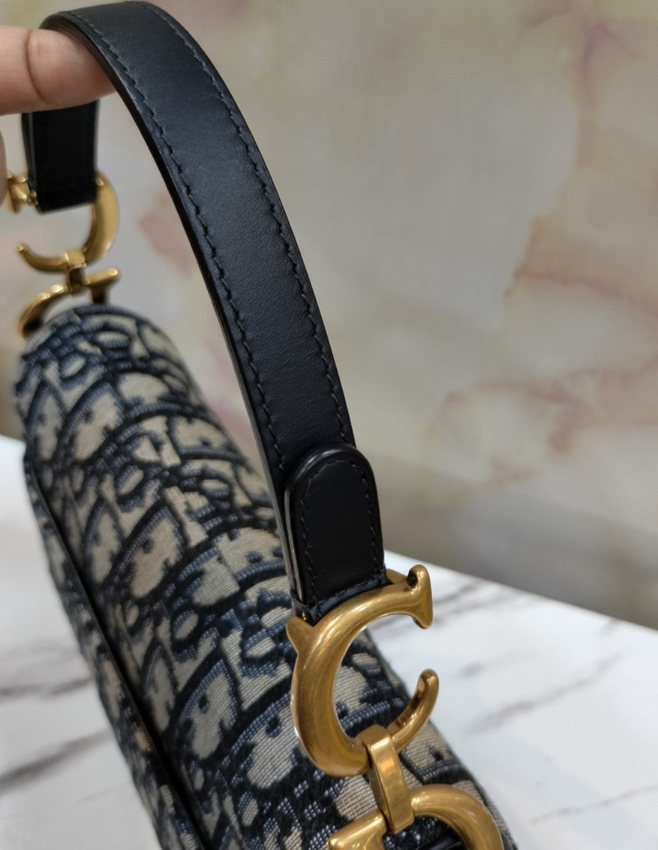 Dior Saddle Mini Oblique Navy GHW 2020