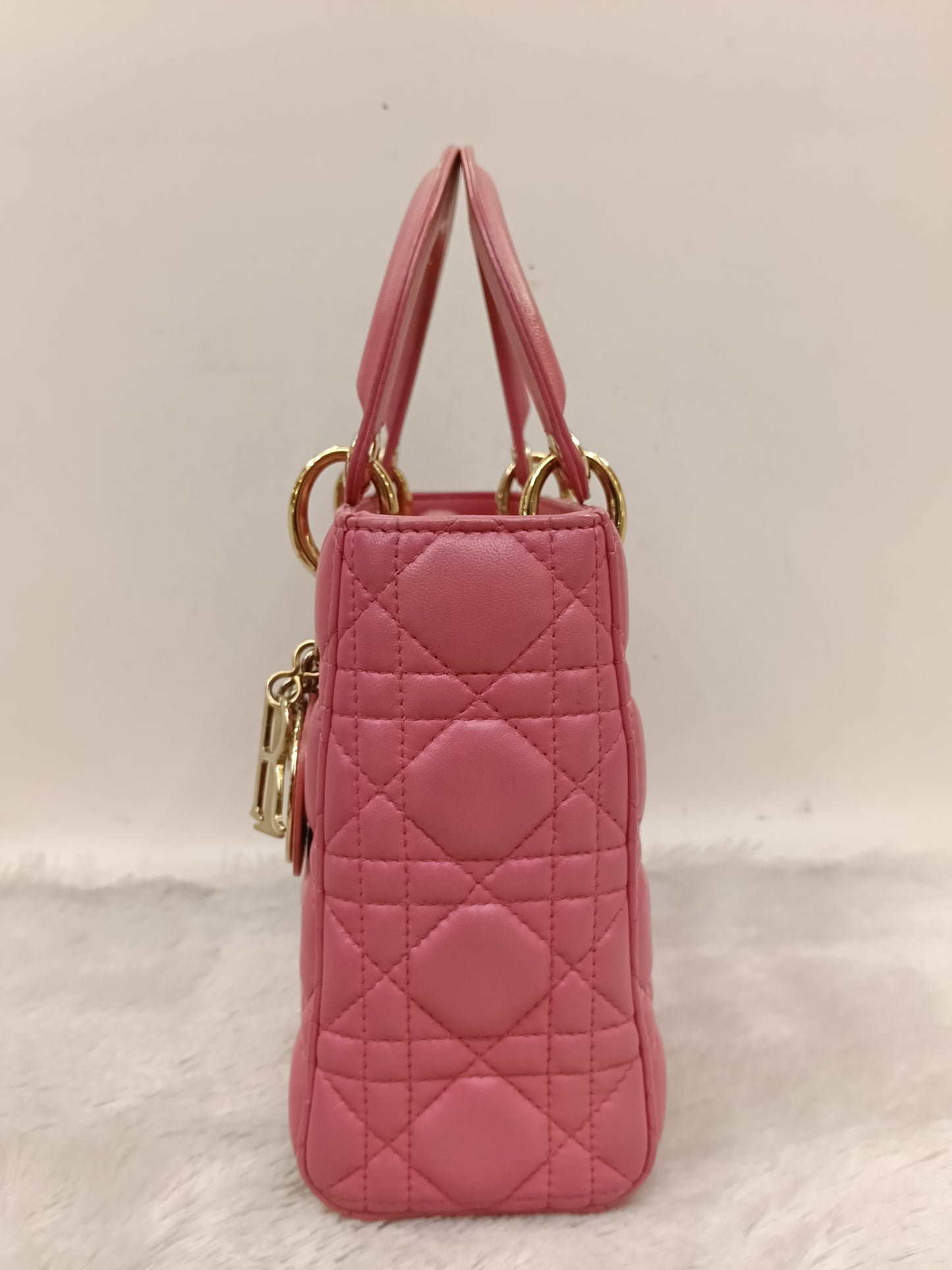 Lady Dior Small Lamb Fuchsia GHW 2018