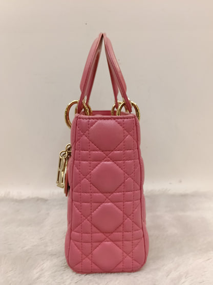 Lady Dior Small Lamb Fuchsia GHW 2018