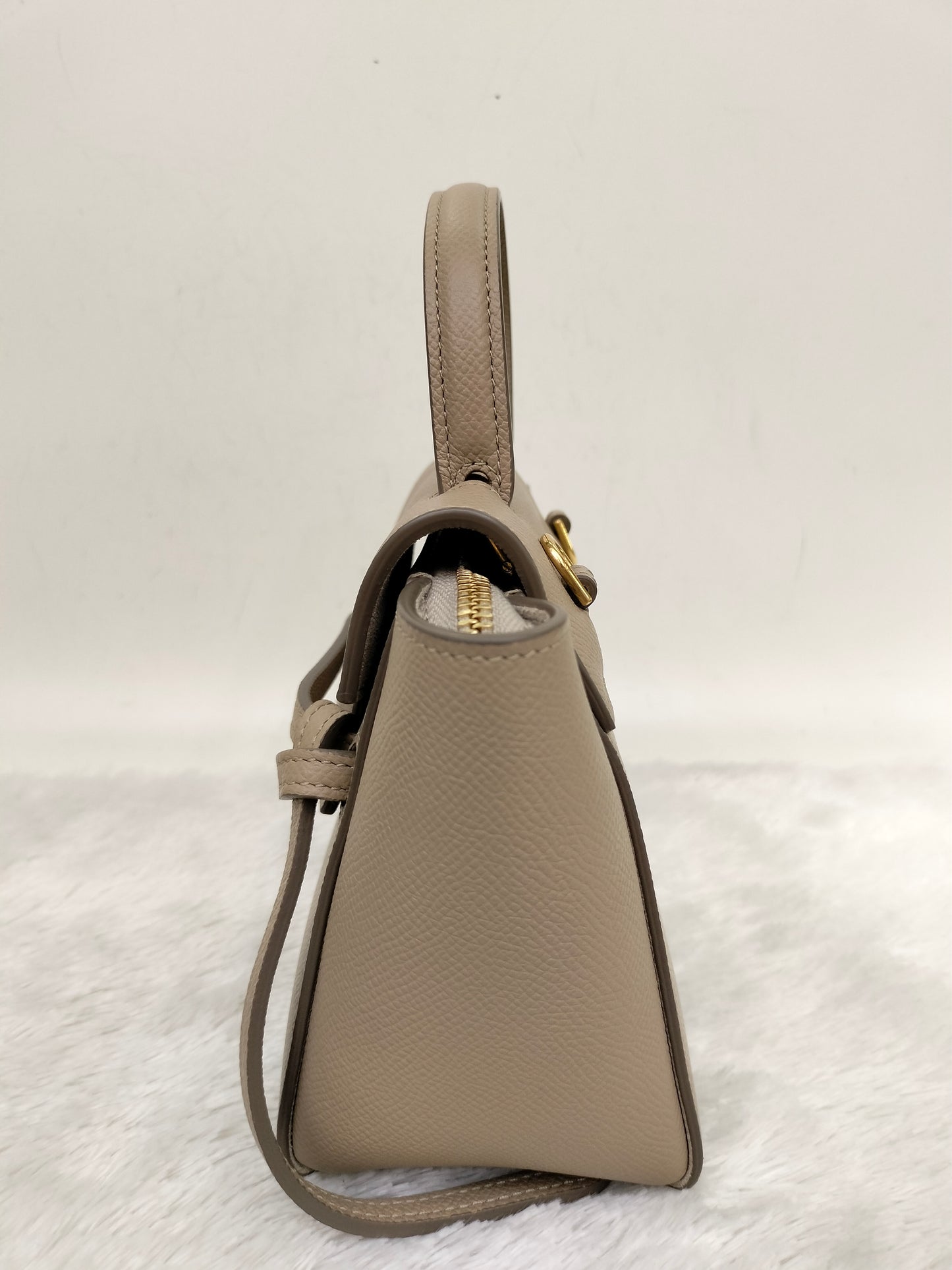 Celine Pico Belt Grained Taupe GHW 2021