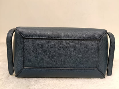 Celine Nano Belt Grained Abyss Blue GHW 2018